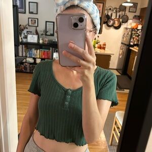 (3/$30) Brandy Melville green crop top XS